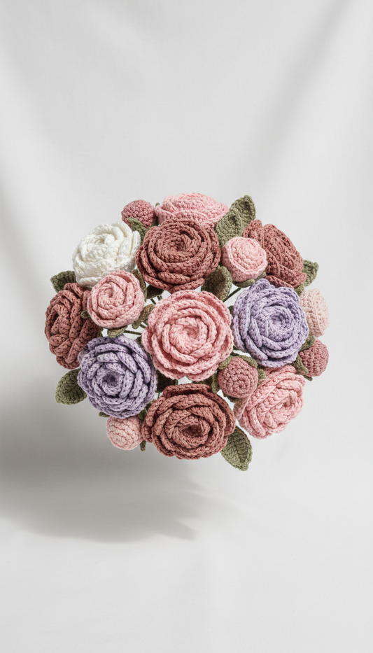 Blush petal crochet bouquet