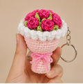 Mini Rose Crochet Bouquet Keychain