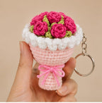 Mini Rose Crochet Bouquet Keychain