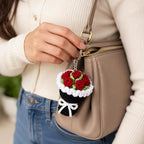 Mini Rose Crochet Bouquet Keychain
