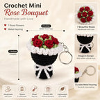 Mini Rose Crochet Bouquet Keychain