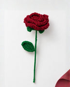 Handmade Crochet Rose Flower Stem