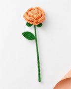 Handmade Crochet Rose Flower Stem