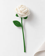 Handmade Crochet Rose Flower Stem