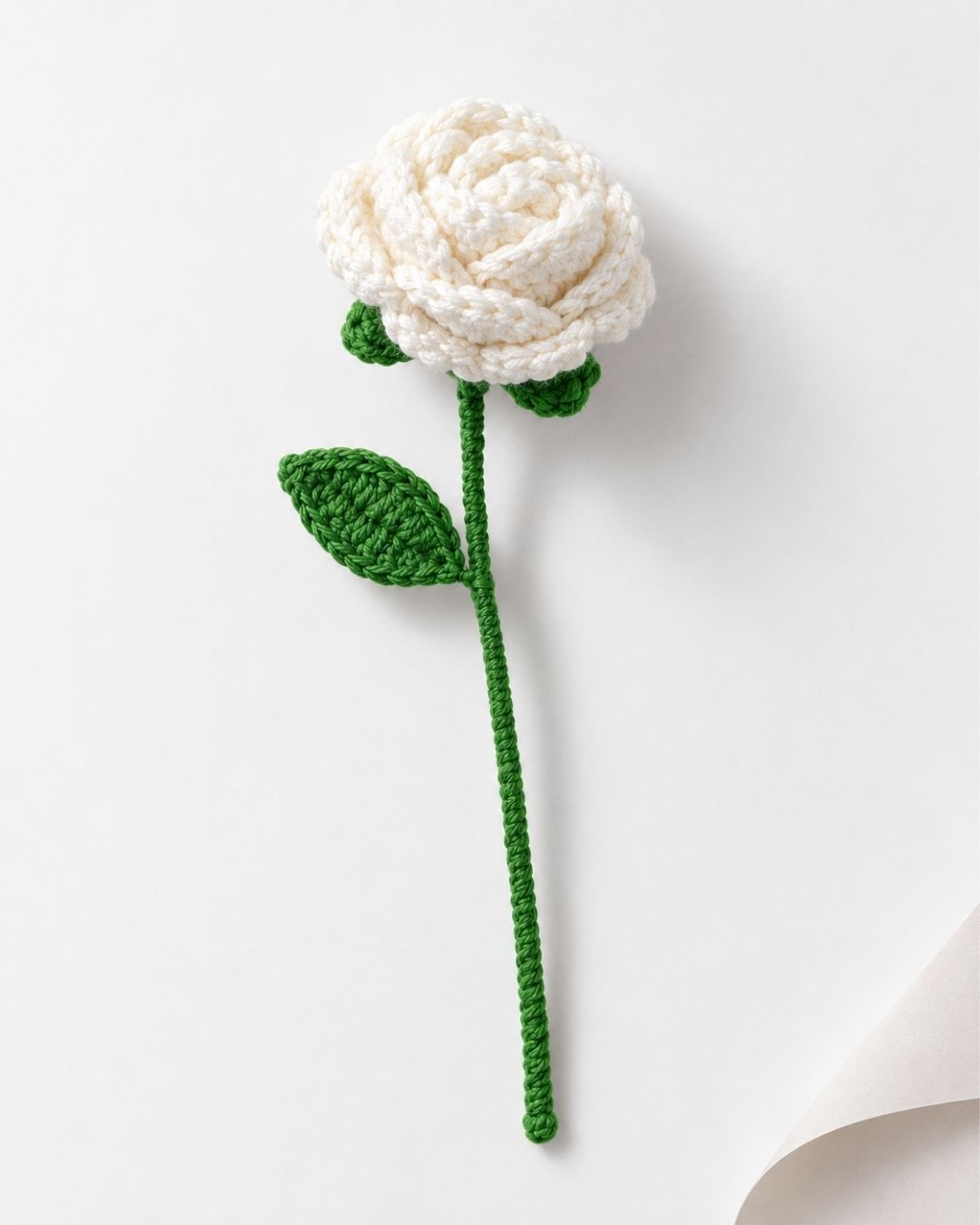 Handmade Crochet Rose Flower Stem