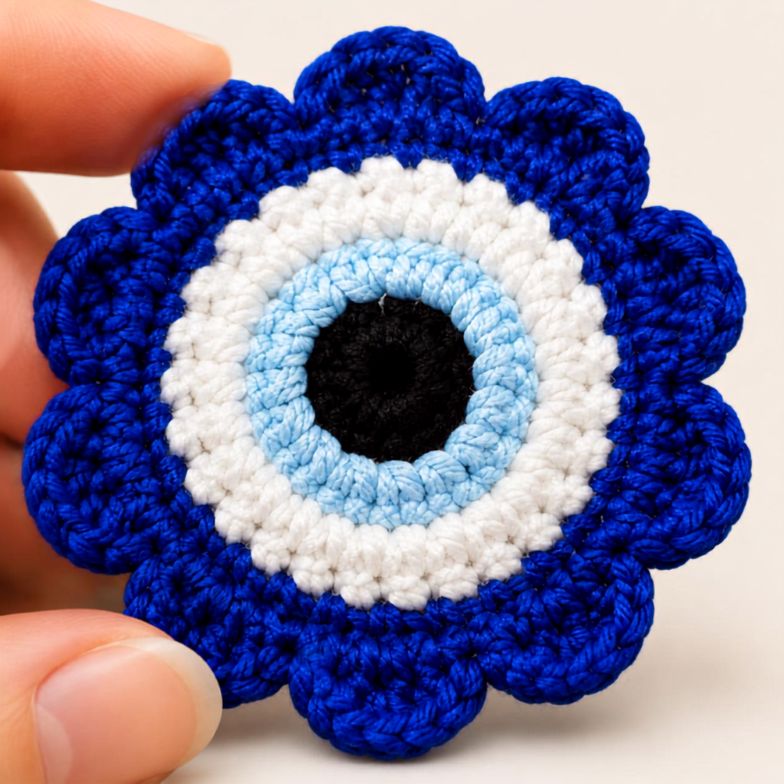 Crochet Evil Eye Tassel Charm