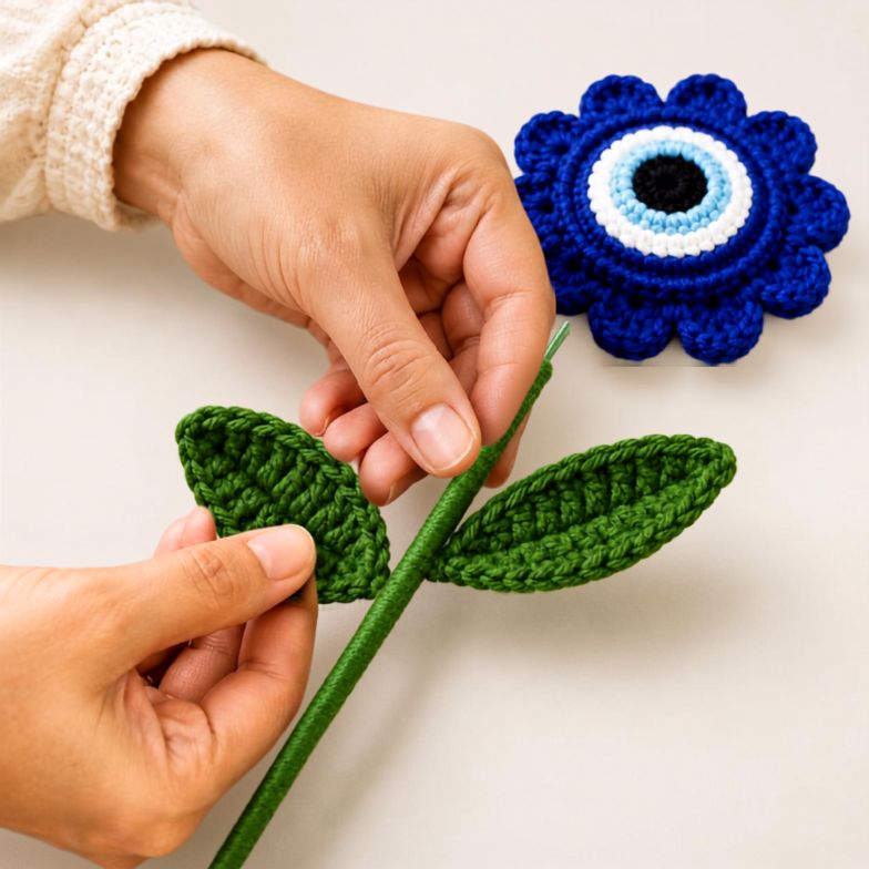 Crochet Evil Eye Tassel Charm