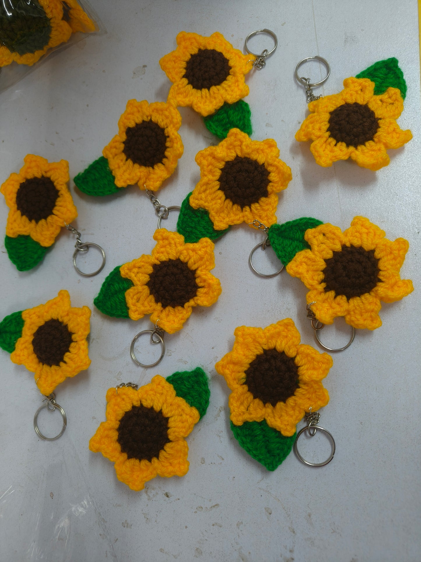 Crochet Sunflower Keychain