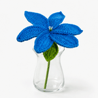Crochet Lily Flower Royal Blue