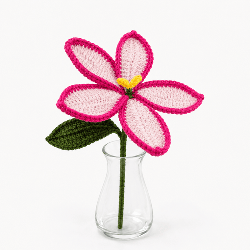 Crochet Lily Flower Royal Blue