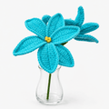 Crochet Lily Flower Royal Blue