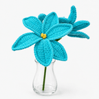 Crochet Lily Flower Royal Blue