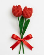 Tulip Pop Crochet Flower Stems — Set of 2