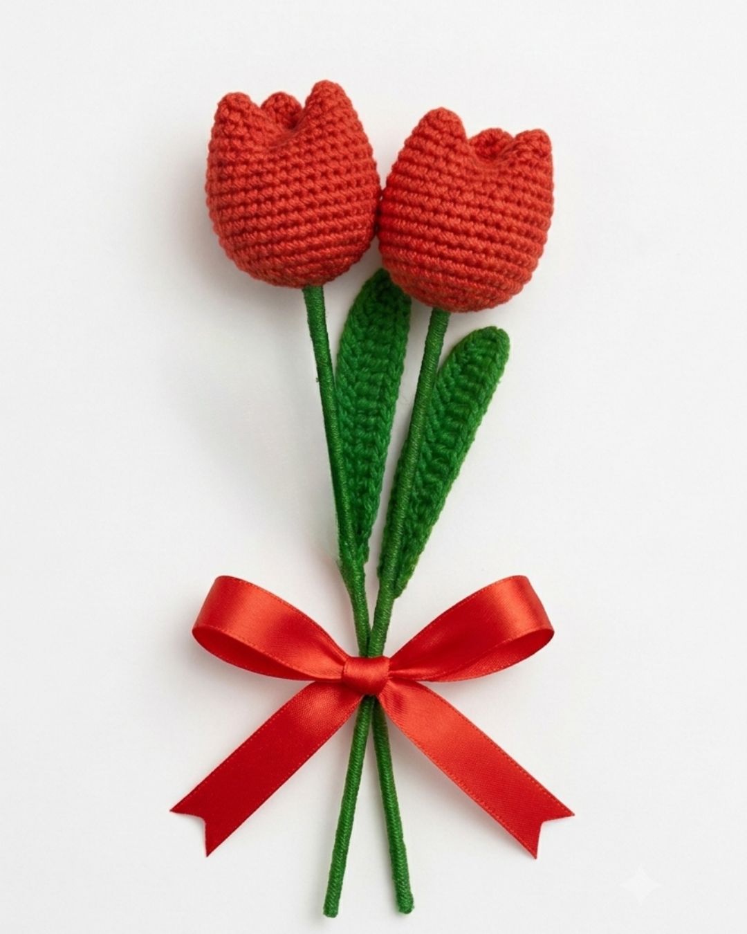 Tulip Pop Crochet Flower Stems — Set of 2
