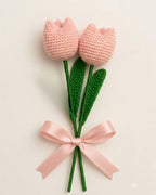 Tulip Pop Crochet Flower Stems — Set of 2
