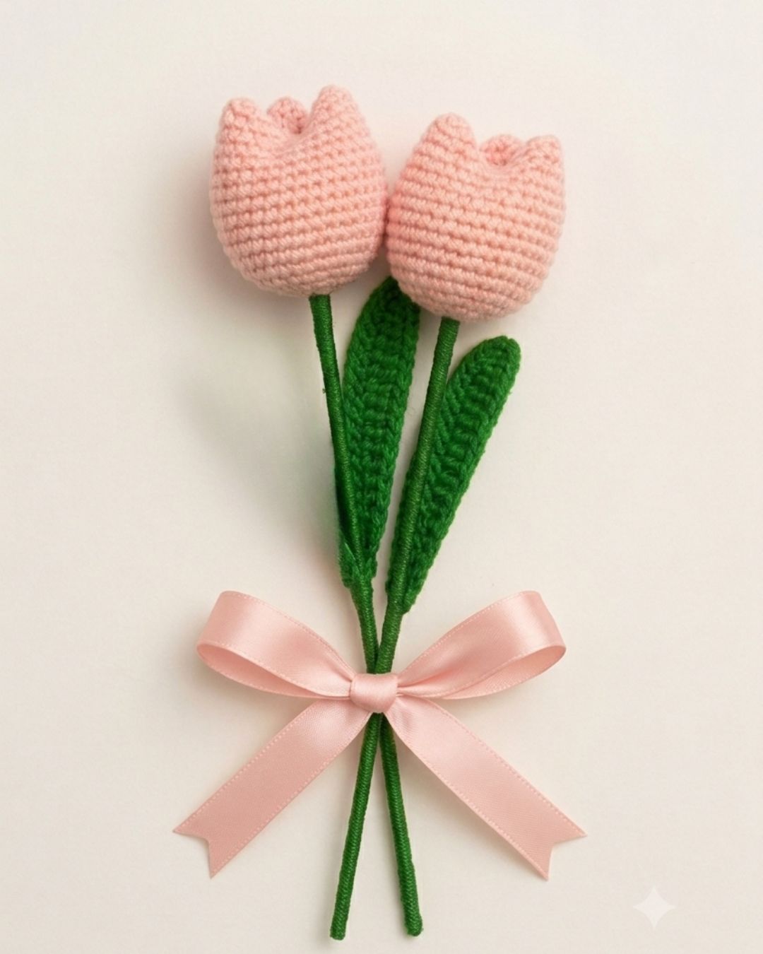 Tulip Pop Crochet Flower Stems — Set of 2