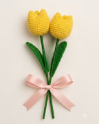 Tulip Pop Crochet Flower Stems — Set of 2