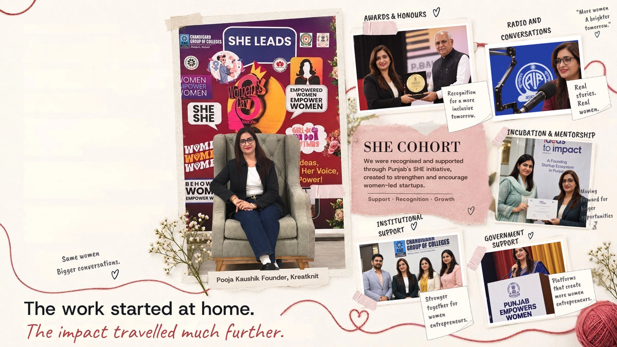 Kreatknit's recognition and growth journey featuring founder Pooja Kaushik